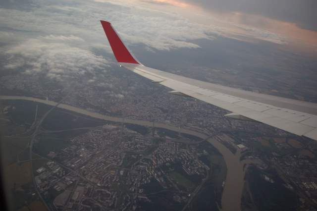 Wiedeń i Dunaj z samolotu