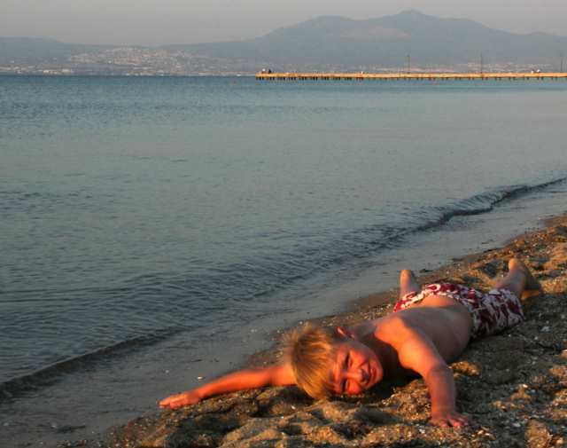 Grejca plaża Agia Triada Morze Egejskie